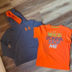 Under Armour youth medium hoodie and T-shirt